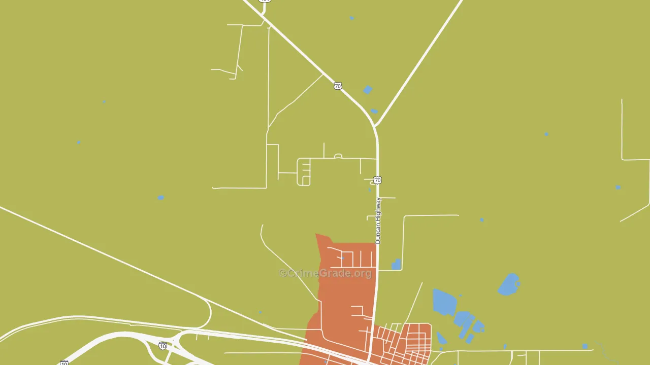 Glen Acres, NM Map of Theft Rates