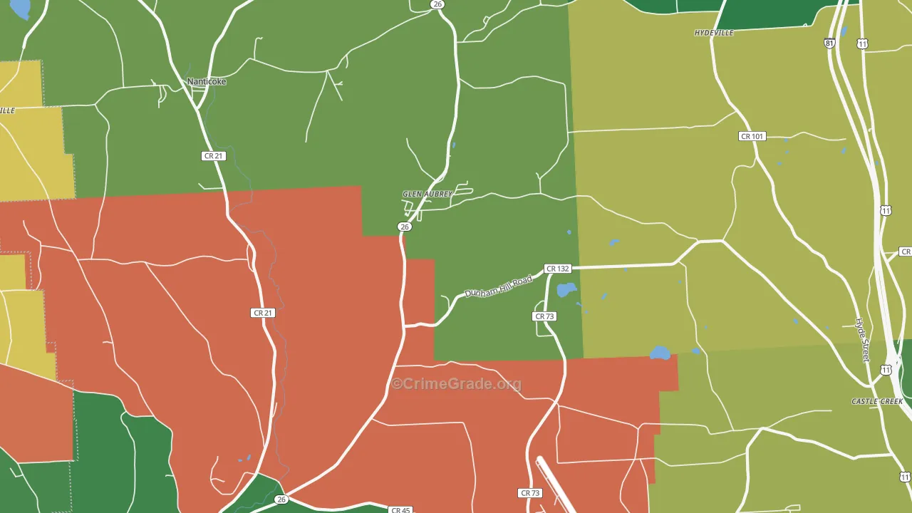Glen Aubrey, NY Map of Theft Rates