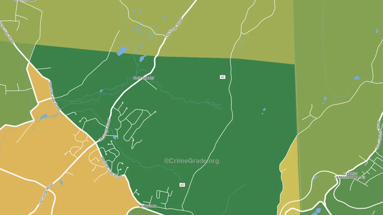 Glen Forney, PA Map of Theft Rates