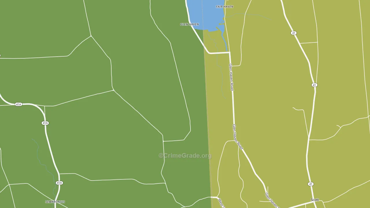 Glen Haven, NY Map of Theft Rates