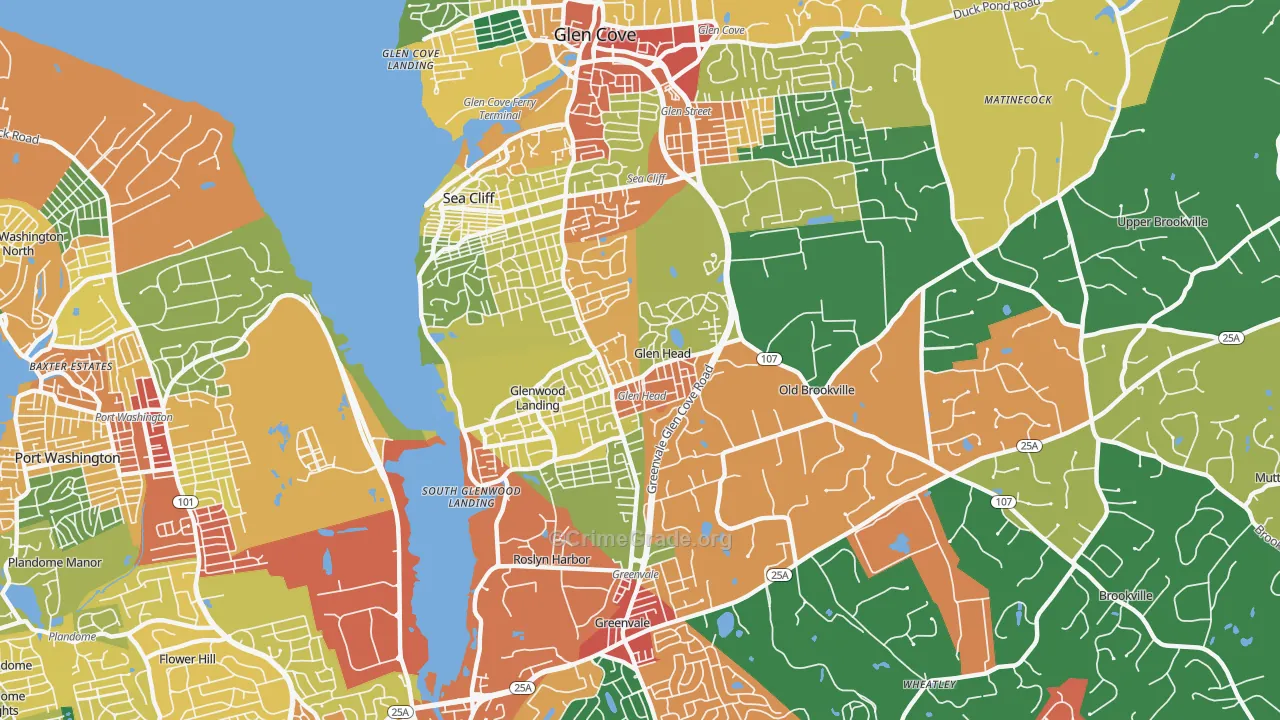 Glen Head, NY Map of Theft Rates