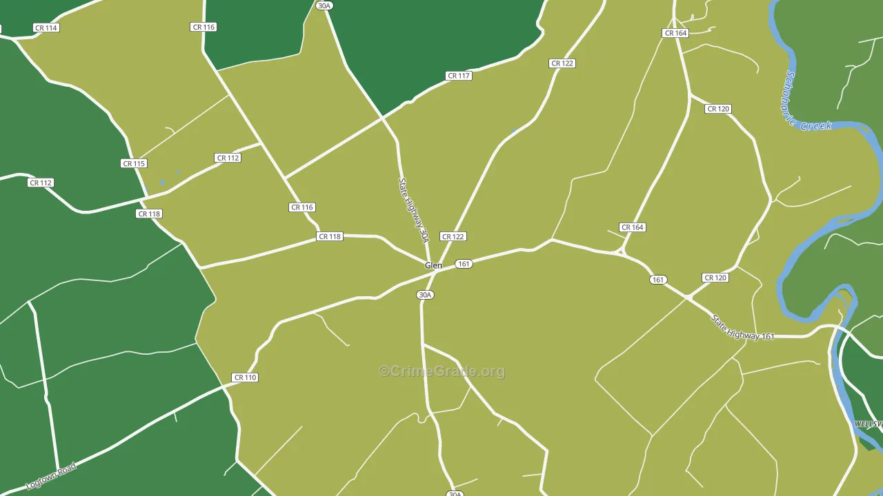 Glen, NY Map of Theft Rates