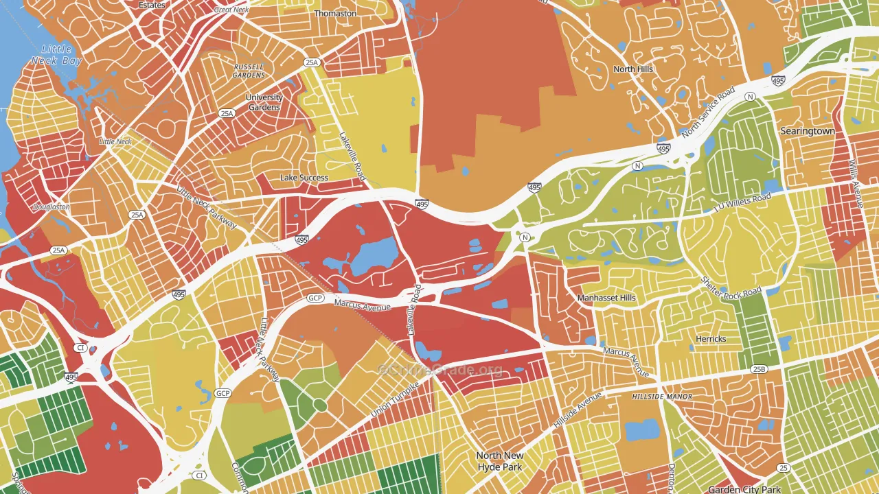 Glen Oaks, NY Map of Theft Rates