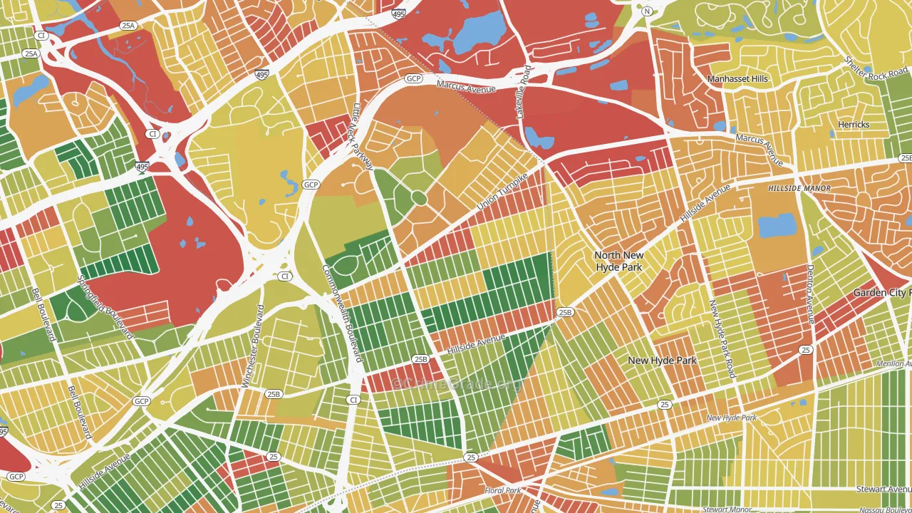 Glen Oaks, Queens, NY Map of Theft Rates