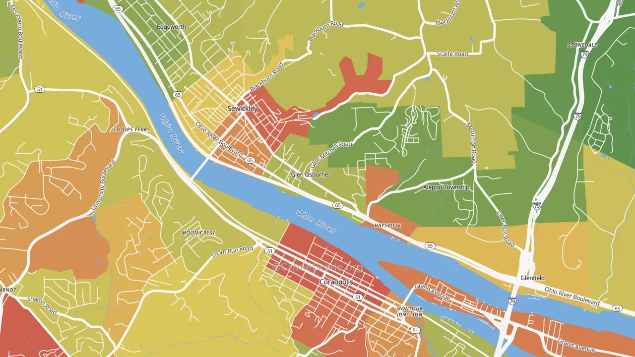 Glen Osborne, PA Map of Theft Rates