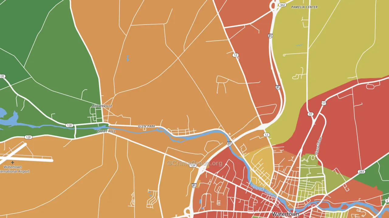 Glen Park, NY Map of Theft Rates