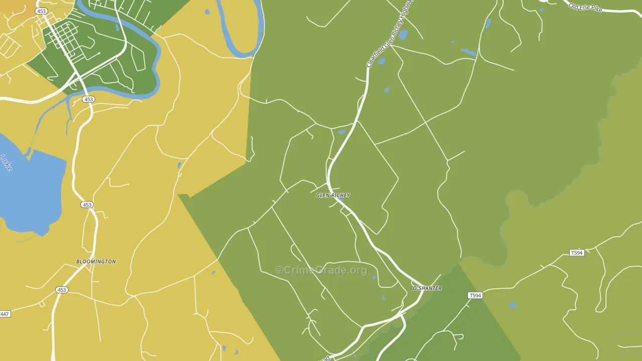 Glen Richey, PA Map of Theft Rates