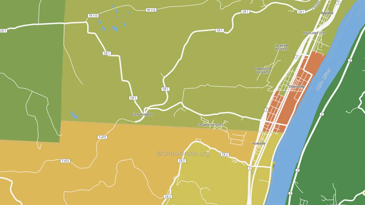 Glen Robbins, OH Map of Theft Rates