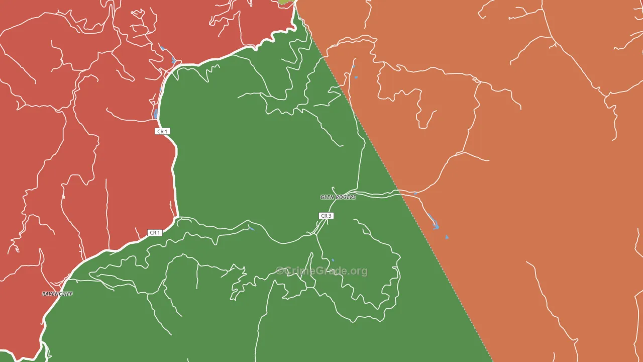 Glen Rogers, WV Map of Theft Rates