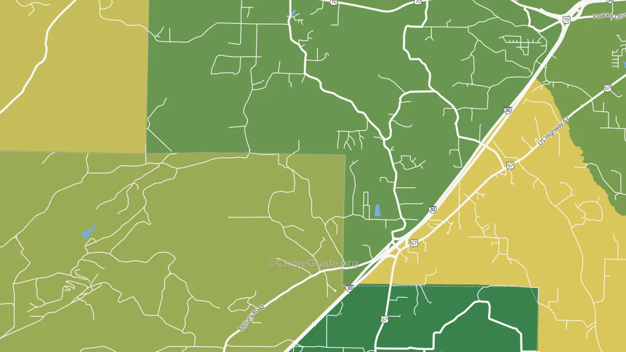 Glen Rose, AR Map of Theft Rates