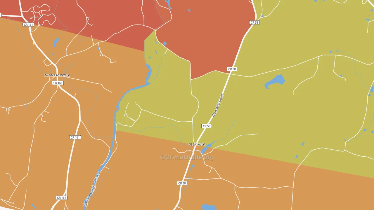 Glen Wild, NY Map of Theft Rates