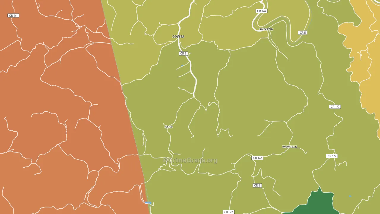 Glen, WV Map of Theft Rates