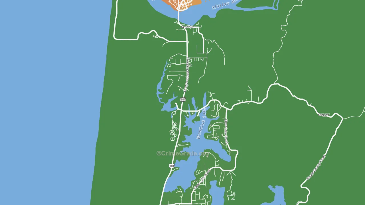 Glenada, OR Map of Theft Rates