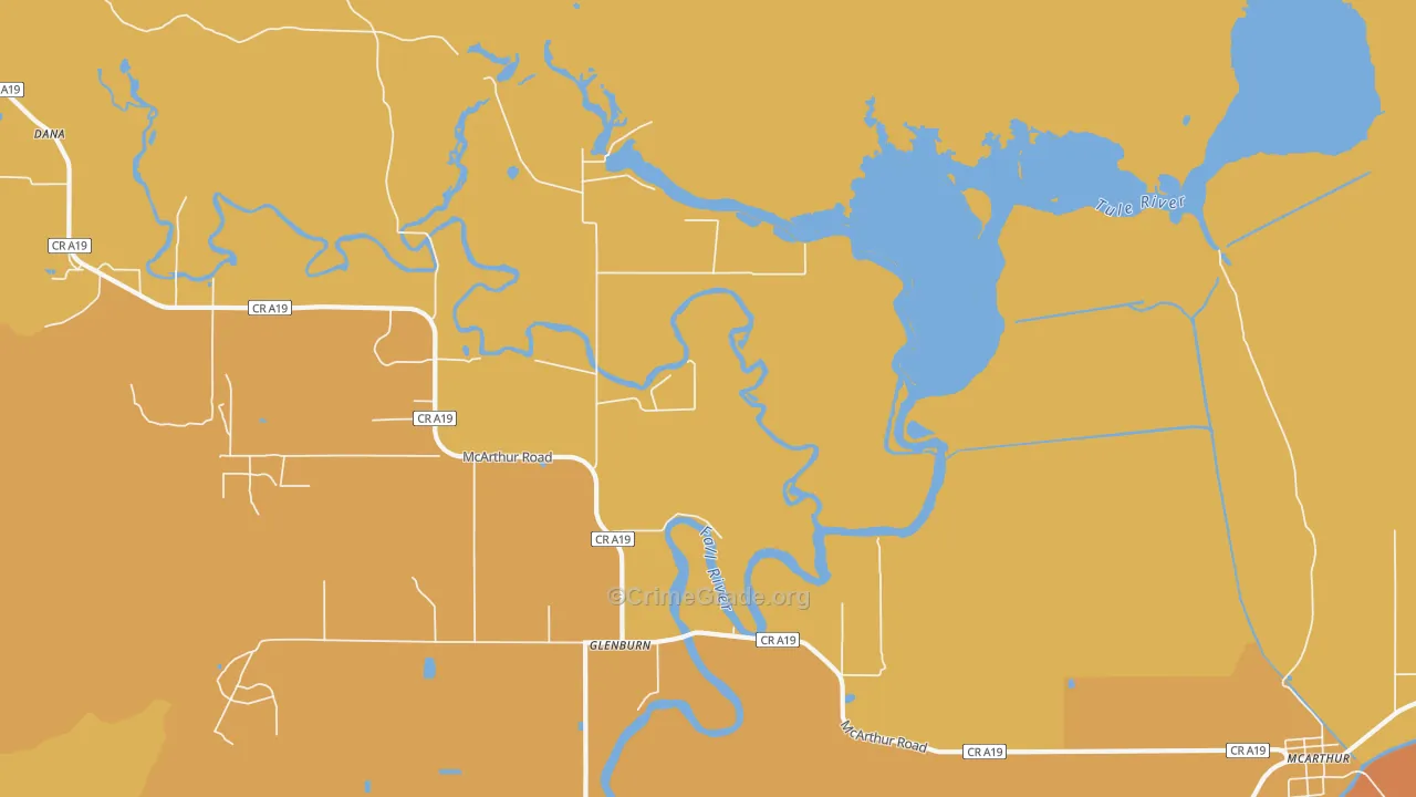 Glenburn, CA Map of Theft Rates