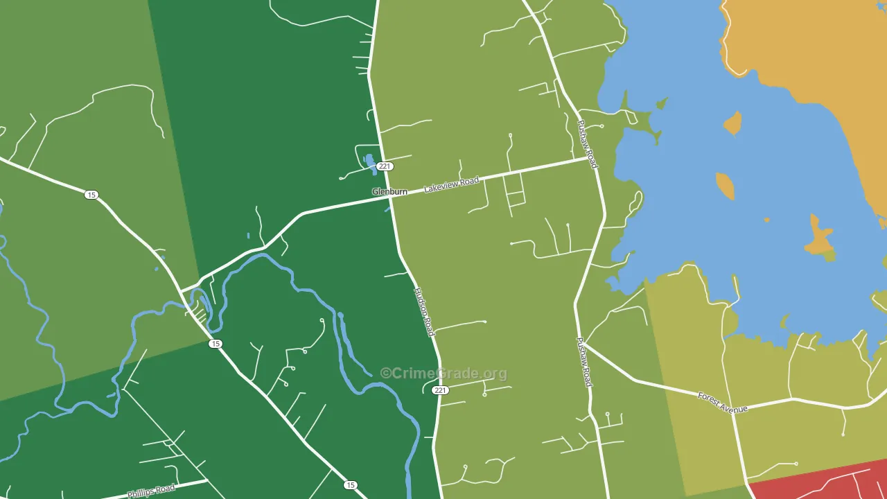 Glenburn Center, ME Map of Theft Rates