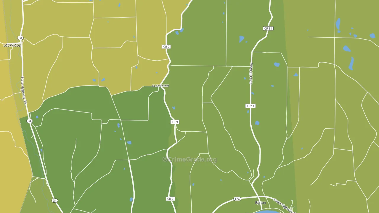 Glencairn, NY Map of Theft Rates