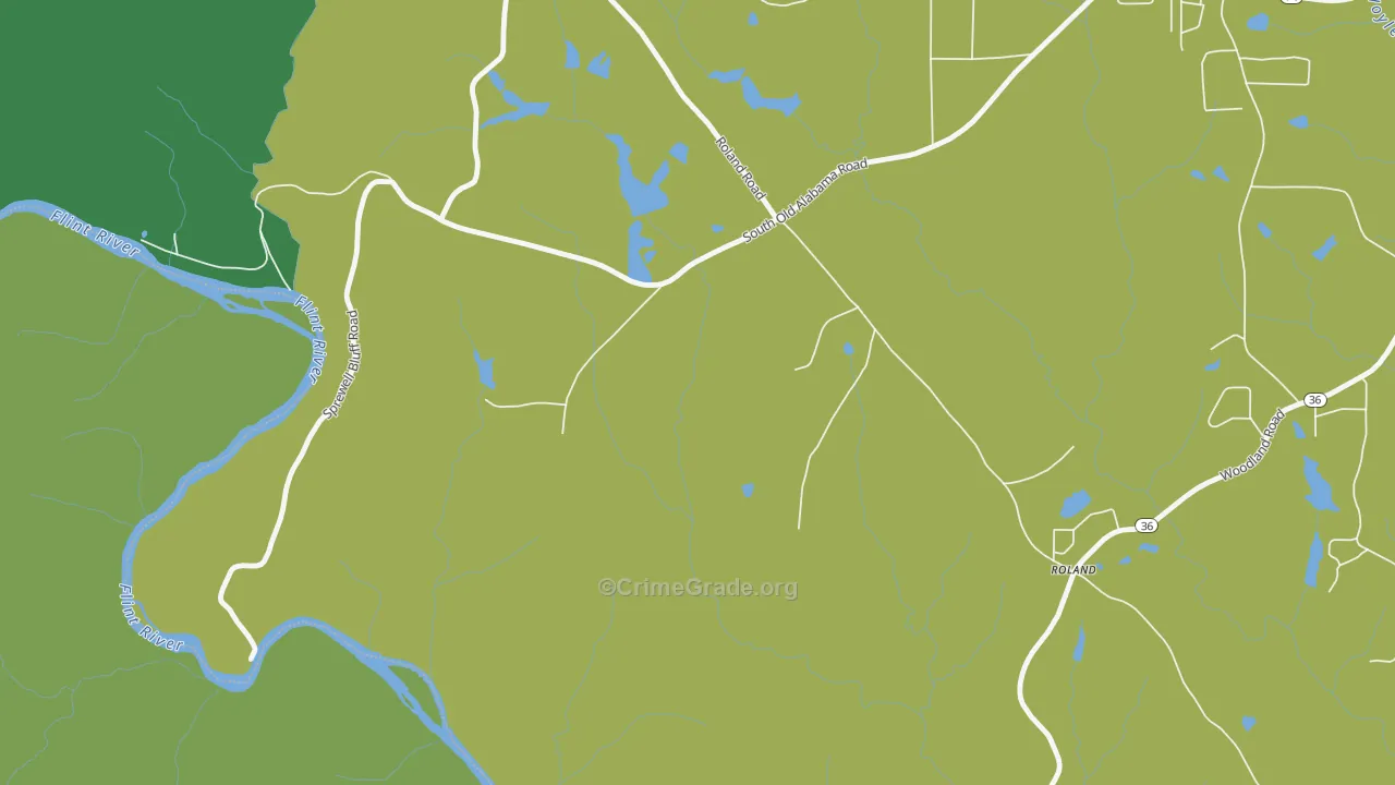 Glencliff, GA Map of Theft Rates