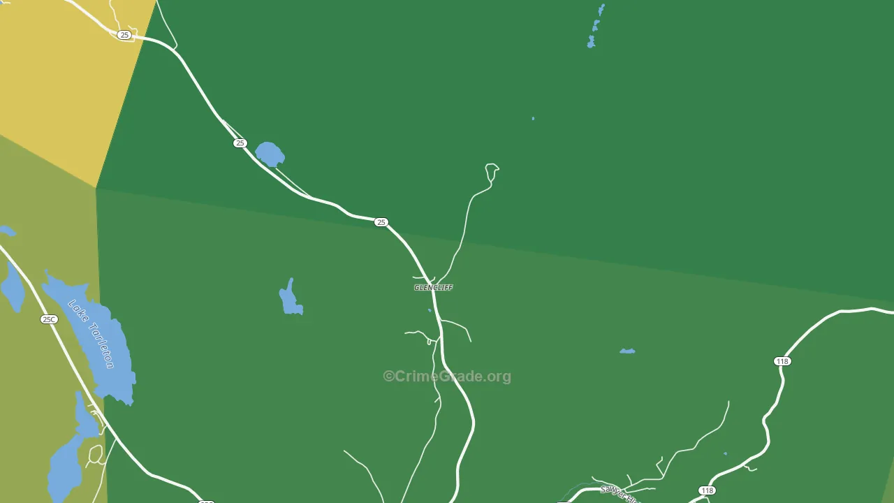 Glencliff, NH Map of Theft Rates