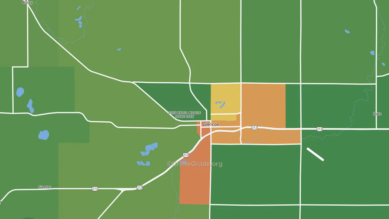 Glencoe, MN Map of Theft Rates