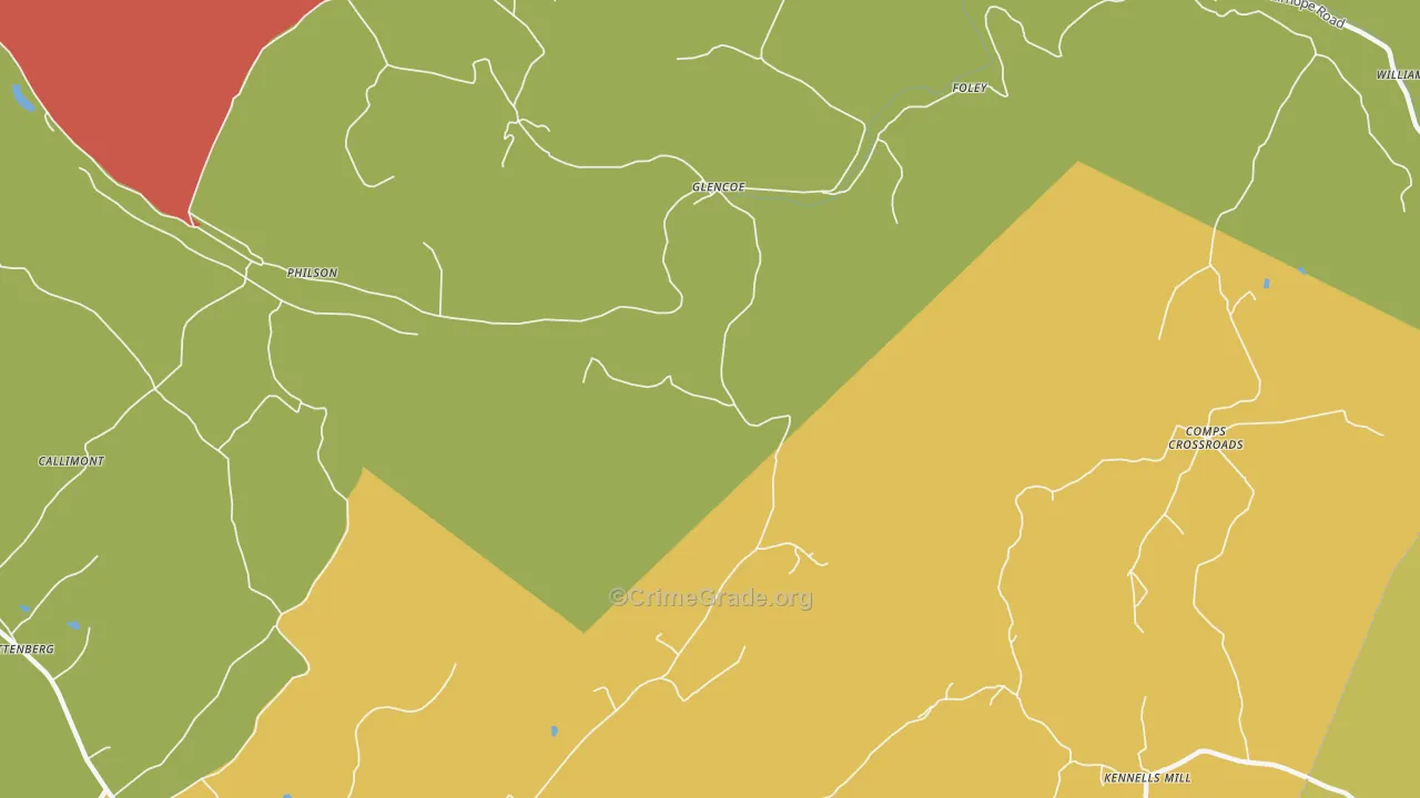 Glencoe, PA Map of Theft Rates