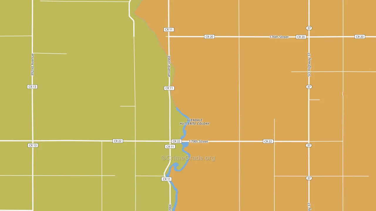 Glendale Colony, SD Map of Theft Rates
