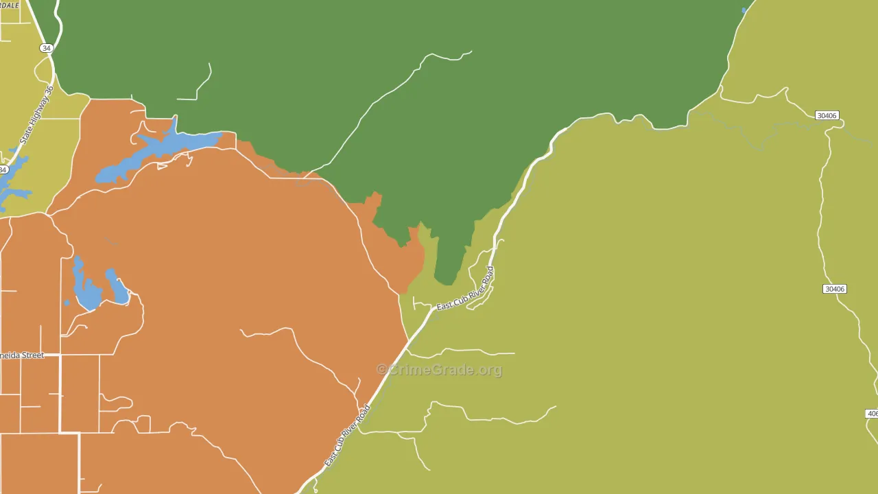 Glendale, ID Map of Theft Rates