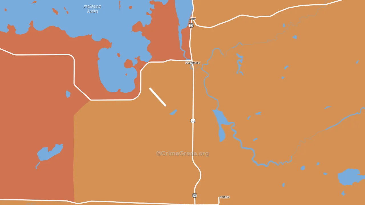 Glendale, MN Map of Theft Rates