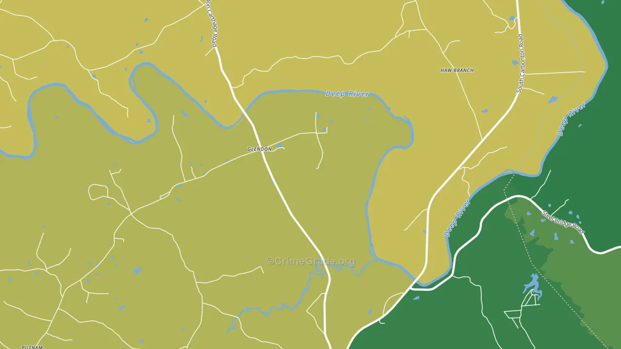 Glendon, NC Map of Theft Rates