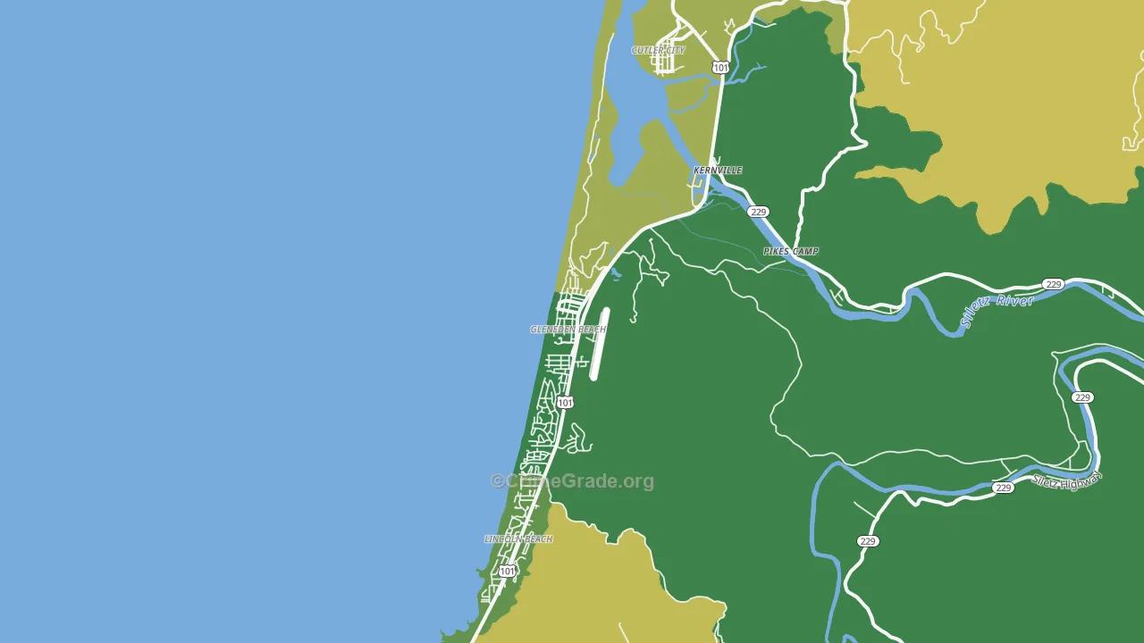 Gleneden Beach, OR Map of Theft Rates