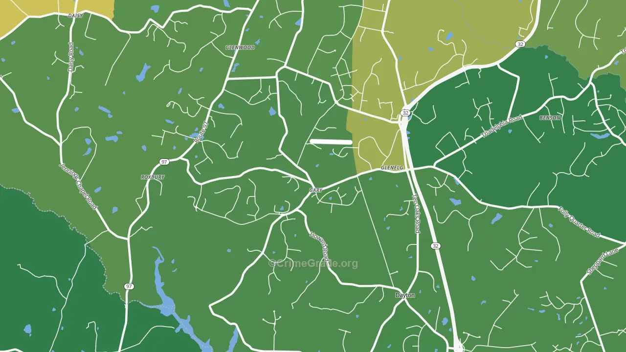 Glenelg, MD Map of Theft Rates