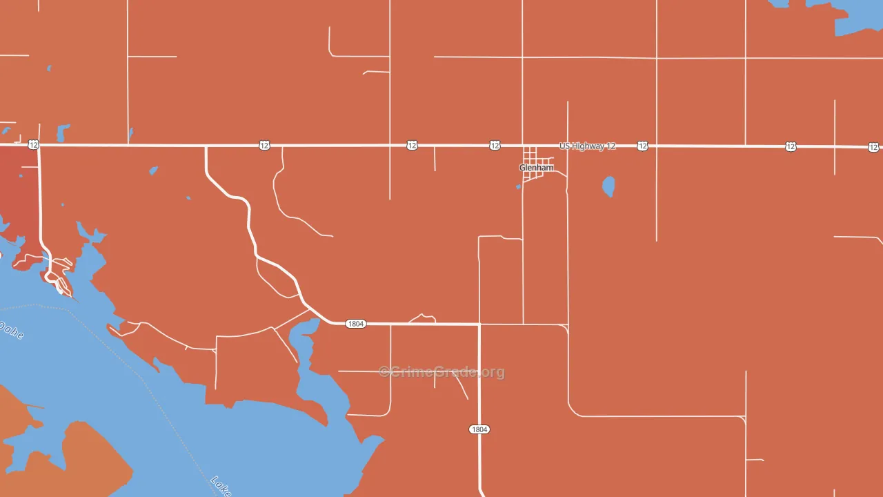 Glenham, SD Map of Theft Rates
