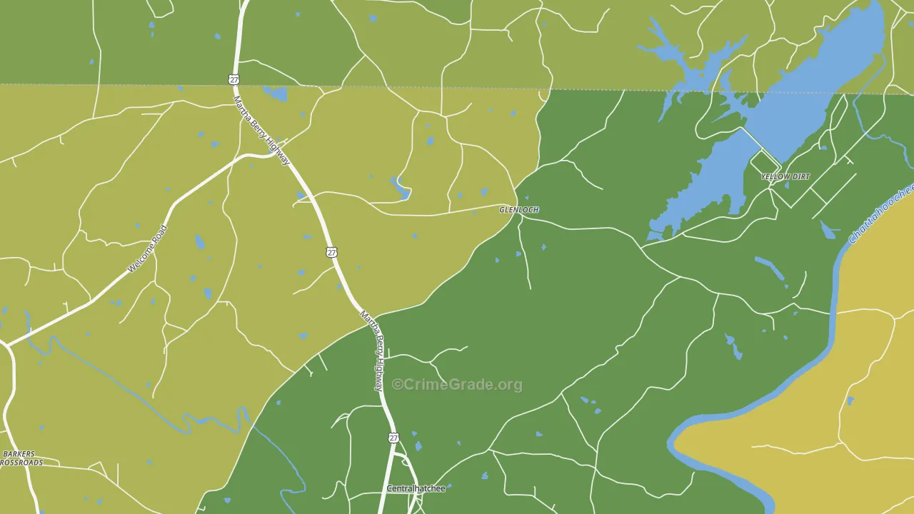 Glenloch, GA Map of Theft Rates