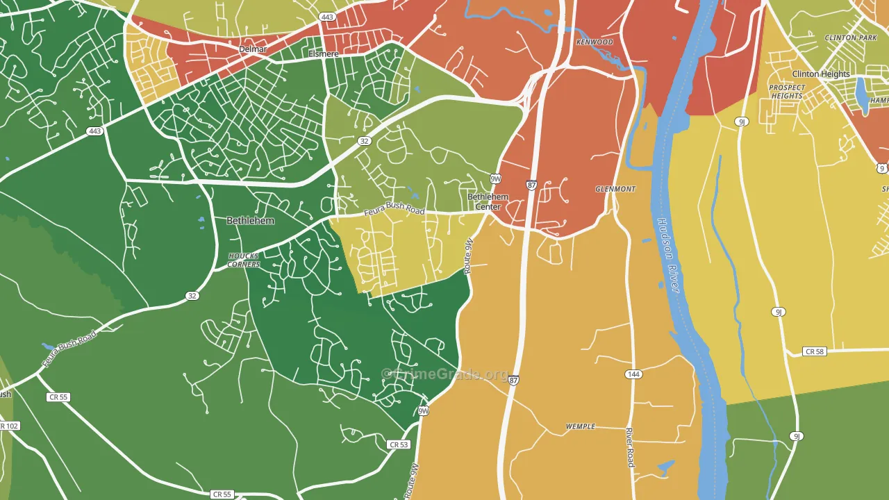 Glenmont, NY Map of Theft Rates