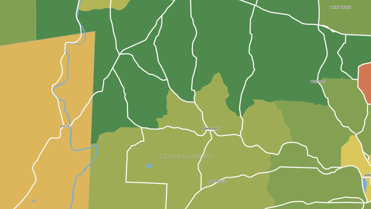 Glenmont, OH Map of Theft Rates