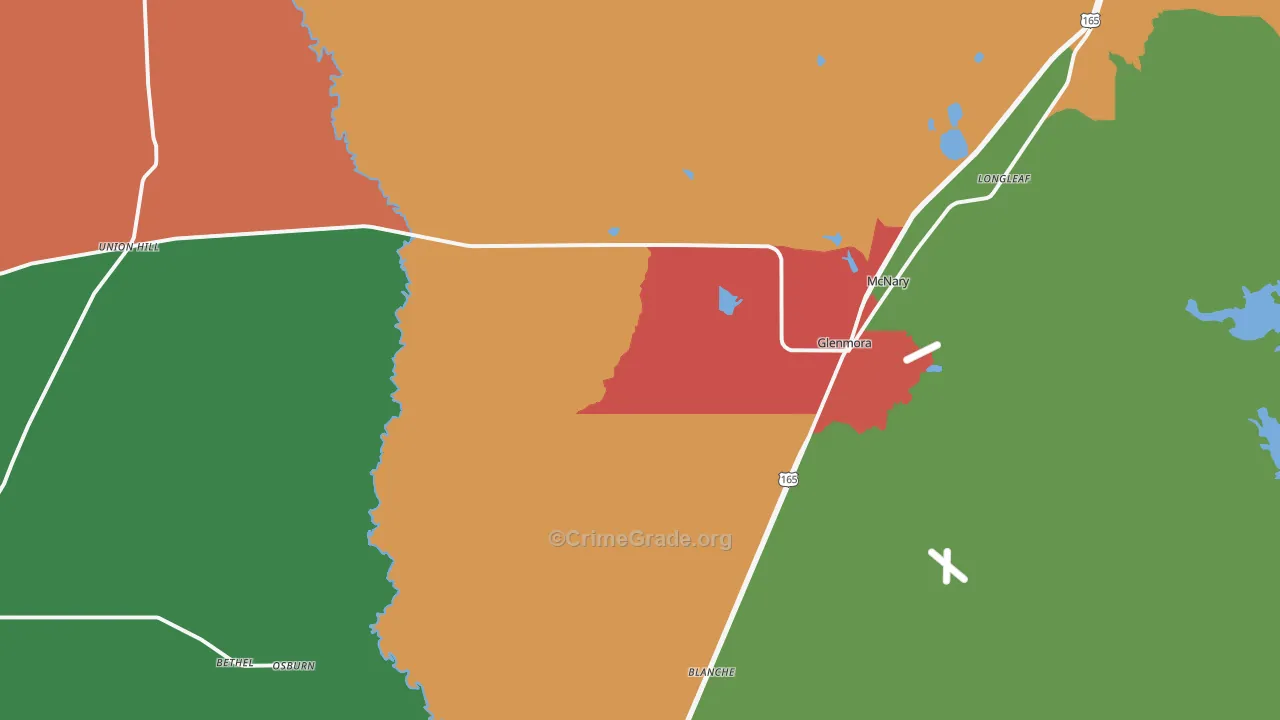 Glenmora, LA Map of Theft Rates