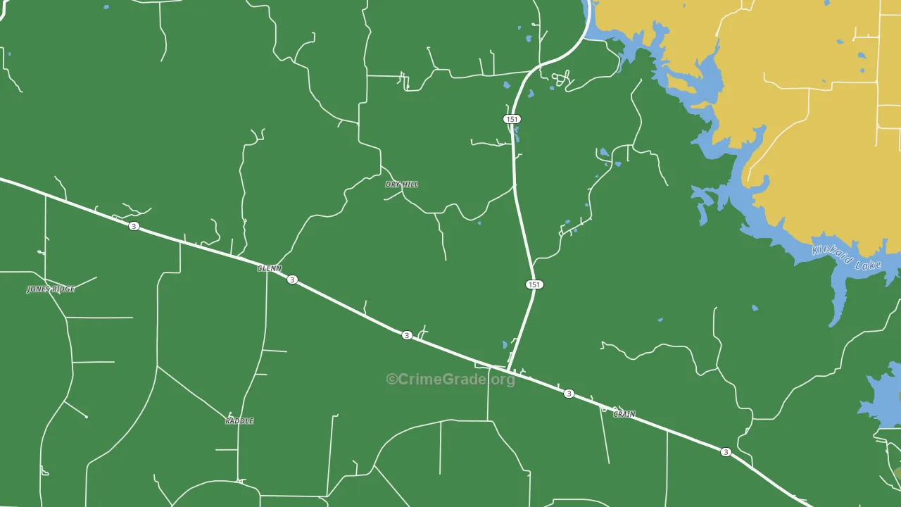 Glenn, IL Map of Theft Rates