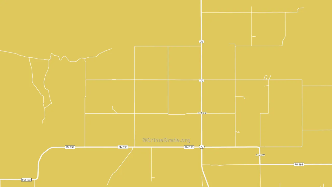Glenn, TX Map of Theft Rates