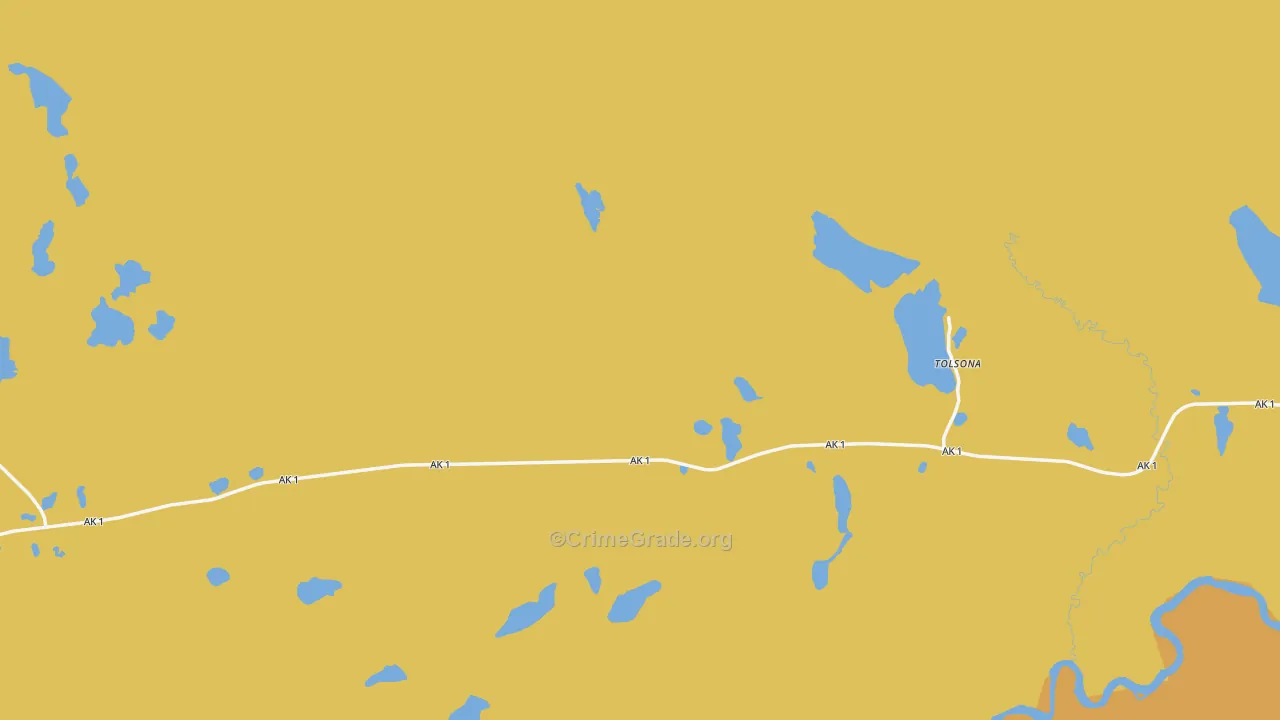 Glennallen, AK Map of Theft Rates