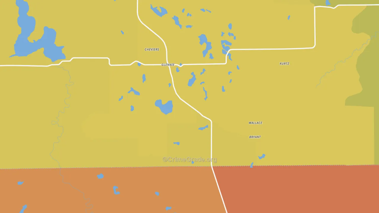Glennie, MI Map of Theft Rates