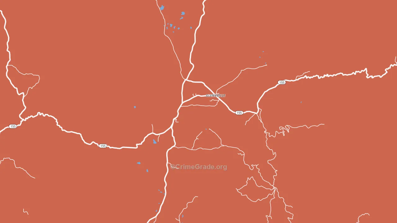 Glennville, CA Map of Theft Rates