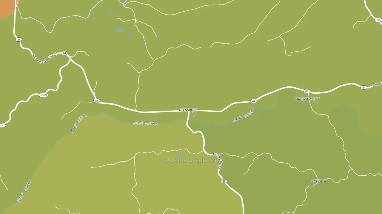 Glensboro, KY Map of Theft Rates