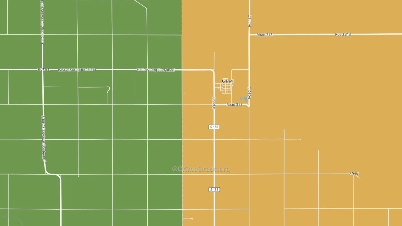Glenvil, NE Map of Theft Rates