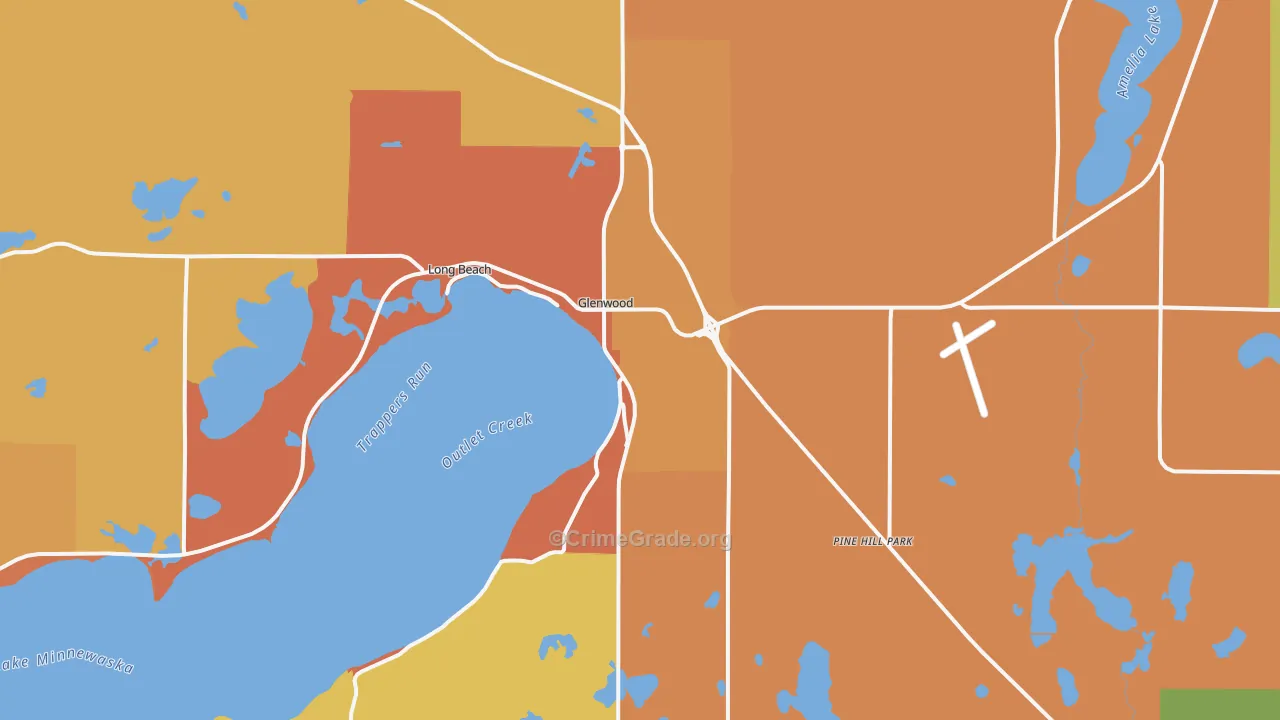 Glenwood, MN Map of Theft Rates