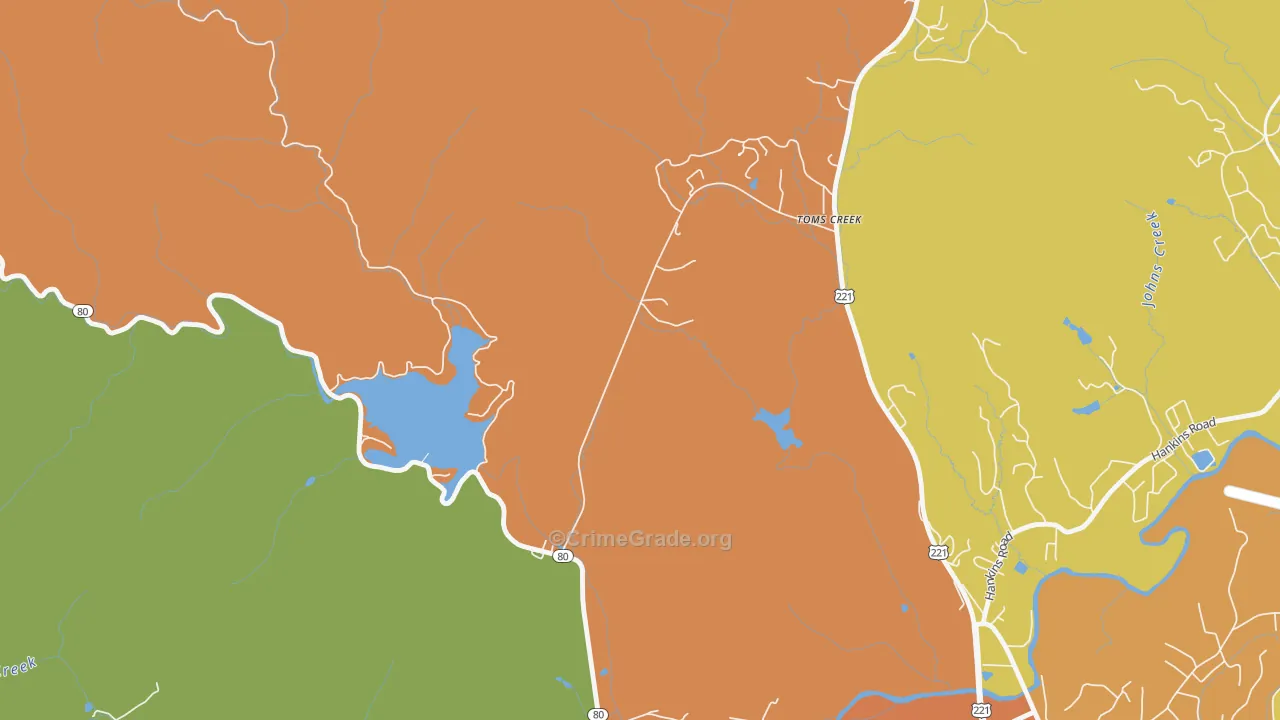 Glenwood, NC Map of Theft Rates