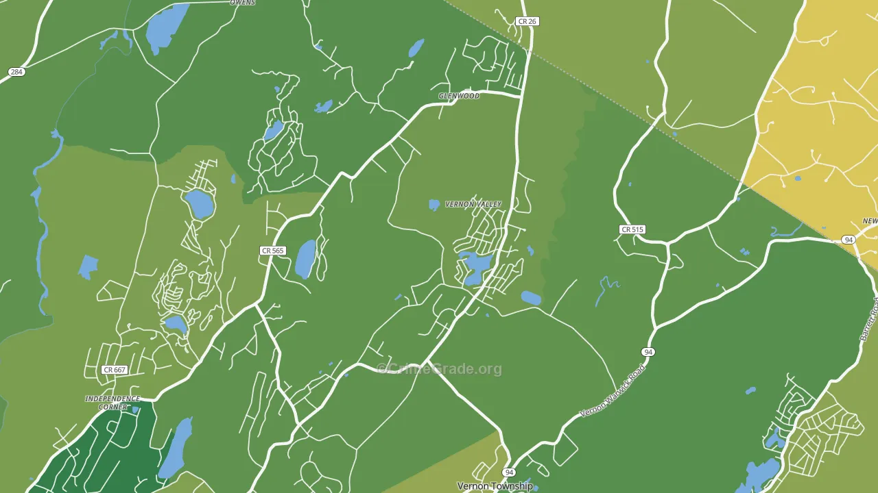 Glenwood, NJ Map of Theft Rates