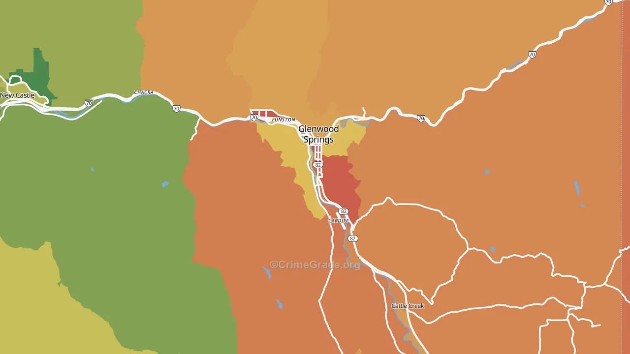 Glenwood Springs, CO Map of Theft Rates