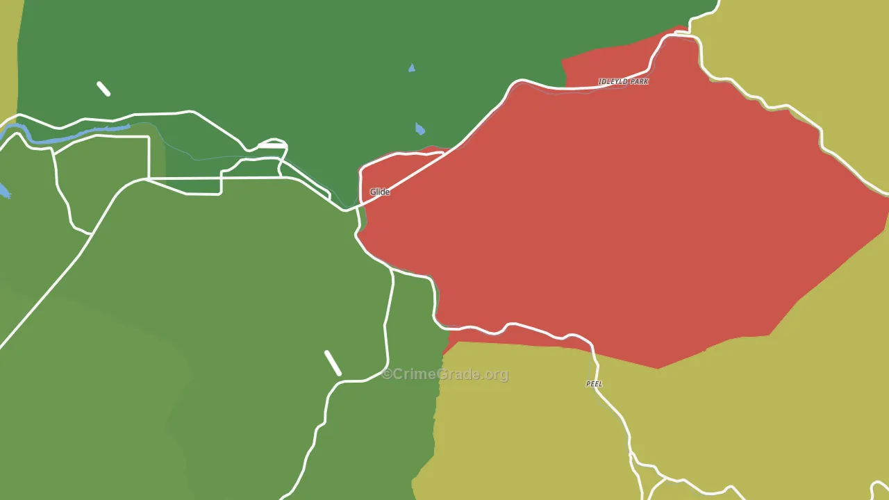 Glide, OR Map of Theft Rates