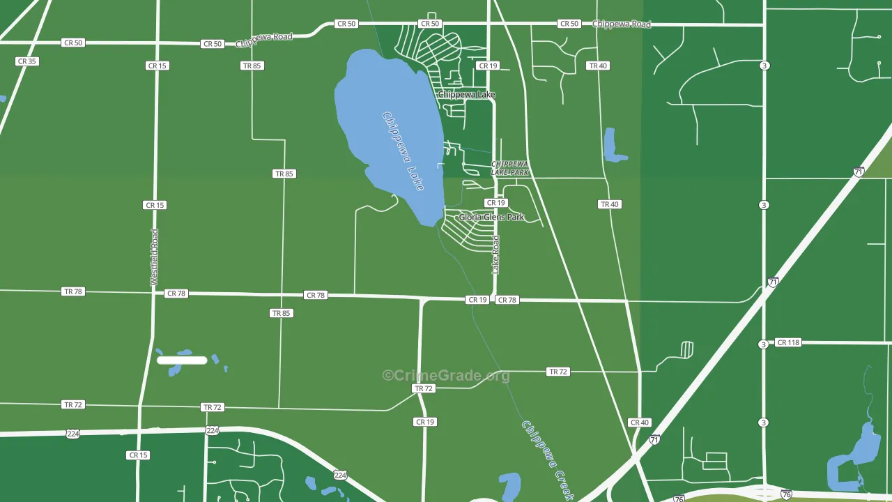 Gloria Glens Park, OH Map of Theft Rates