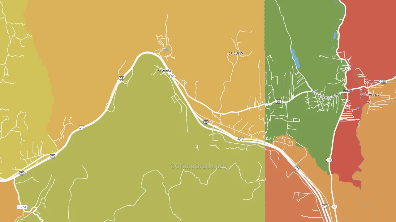 Glorieta, NM Map of Theft Rates