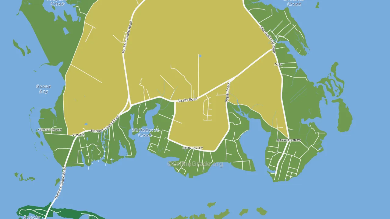 Gloucester, NC Map of Theft Rates